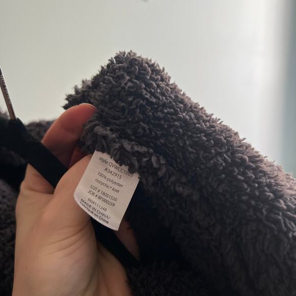 Barefoot Dreams Cozychic Knit Zip Up - Large - Gray - Picture 4 of 4